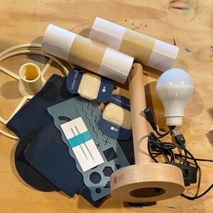 Maker crate art craft lamp emboidery kit kiwi